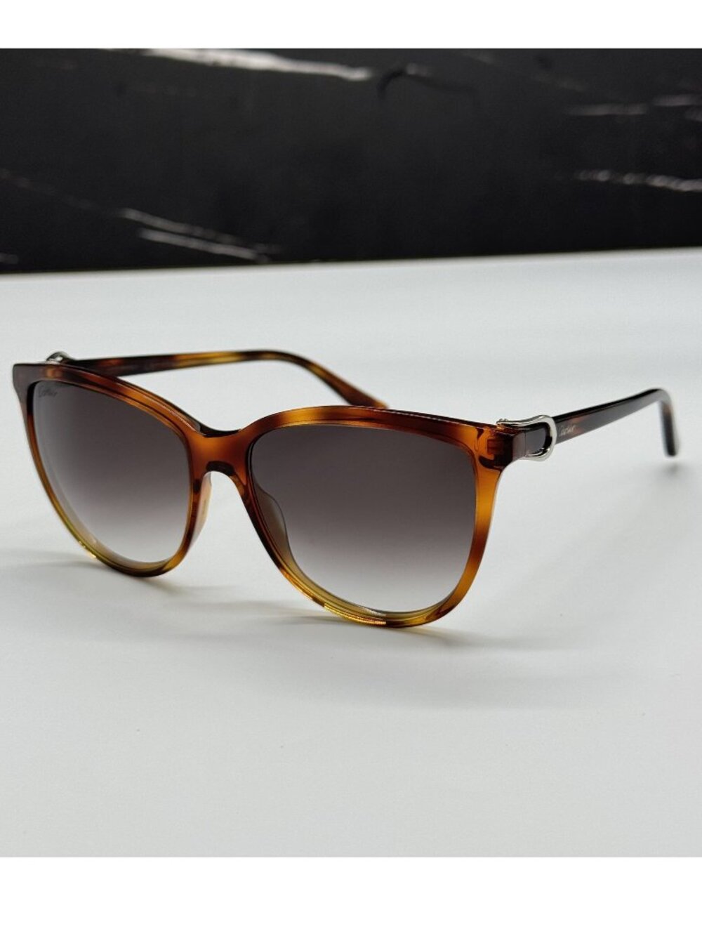 New Cartier CT0186S 002 Havana Brown Women Sunglasses